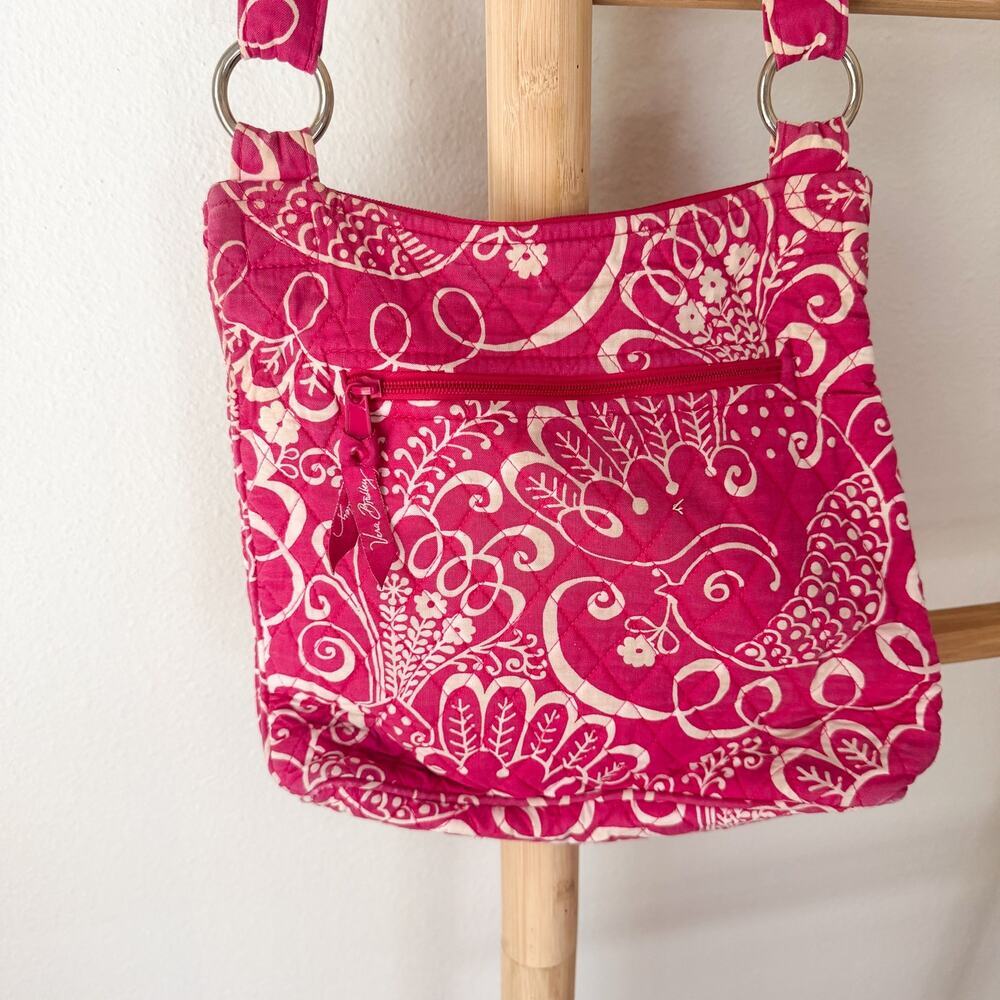 Vera Bradley Pink Quilted Floral Crossbody Bag Adjustable Strap - Picture 5 of 8